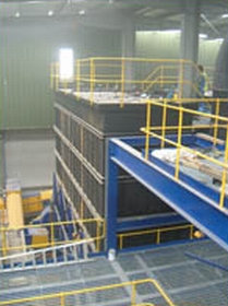 High up internal gantry and yellow railing